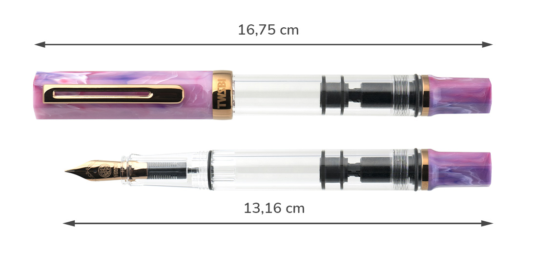 Plnicí pero TWSBI ECO Fluorite Purple with Bronze rozmer